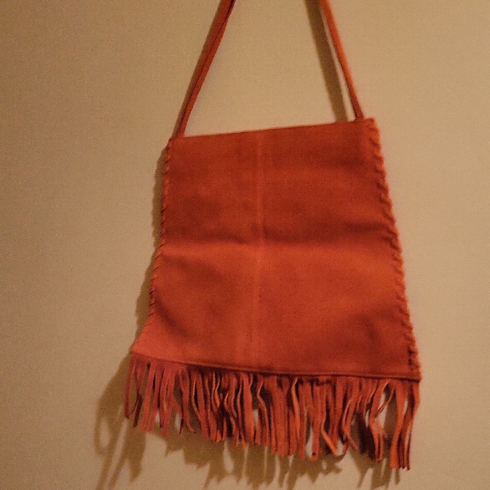 Gap Orange Suede Fringe Shoulder Bag